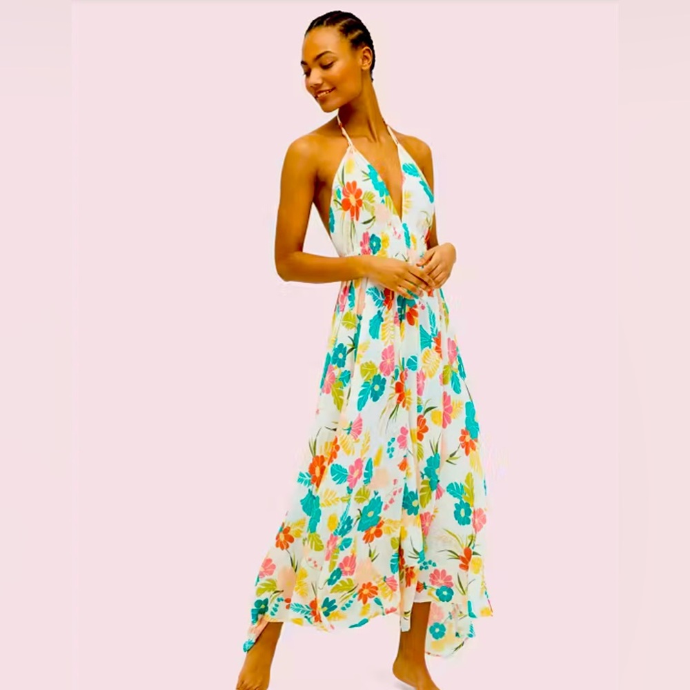 NWT, Kate Spade Halter Maxi Cover-Up Dress, Size Small